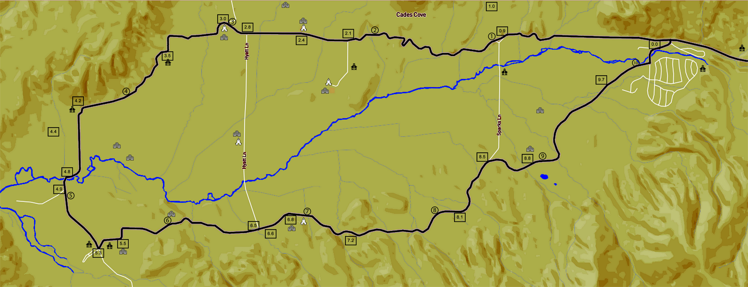 Cades Cove Loop Map